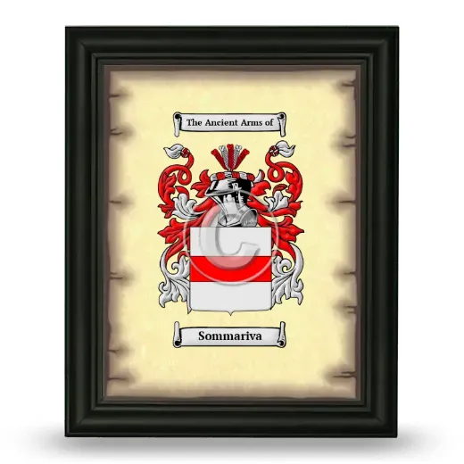 Sommariva Coat of Arms Framed - Black