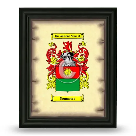 Sommers Coat of Arms Framed - Black