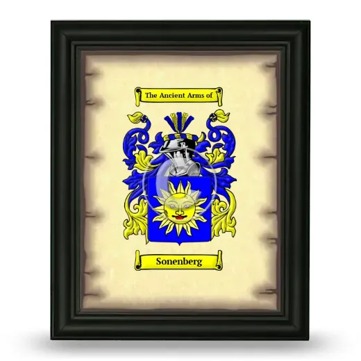 Sonenberg Coat of Arms Framed - Black