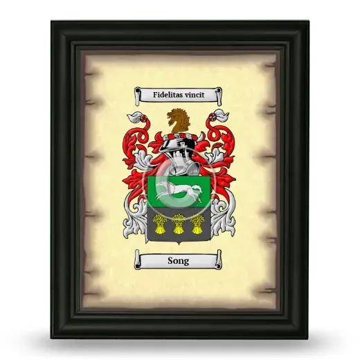 Song Coat of Arms Framed - Black