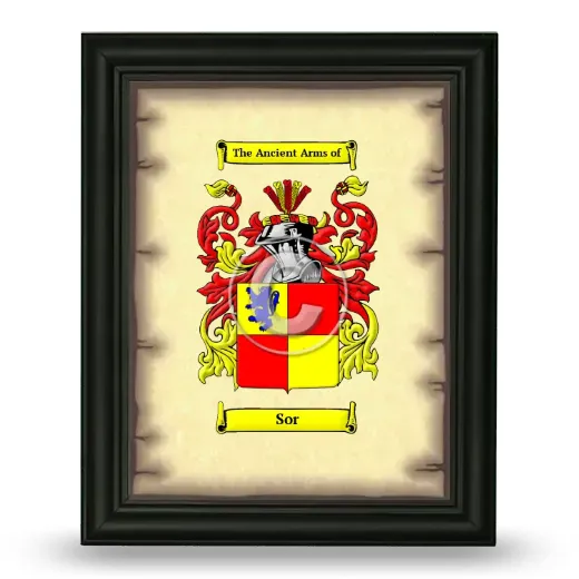 Sor Coat of Arms Framed - Black