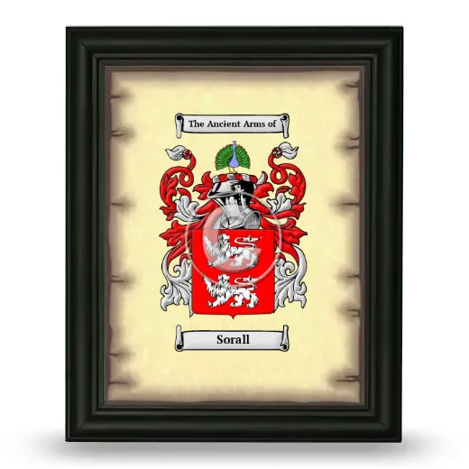 Sorall Coat of Arms Framed - Black