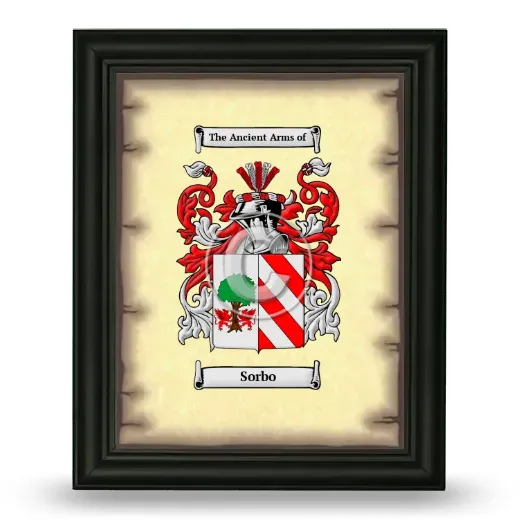 Sorbo Coat of Arms Framed - Black