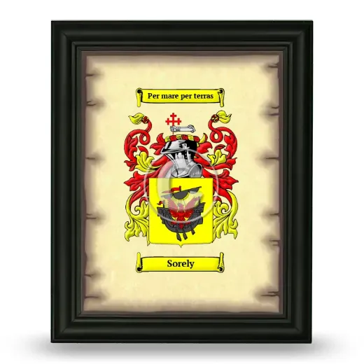 Sorely Coat of Arms Framed - Black