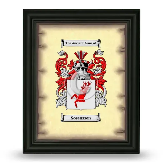 Sorenssen Coat of Arms Framed - Black