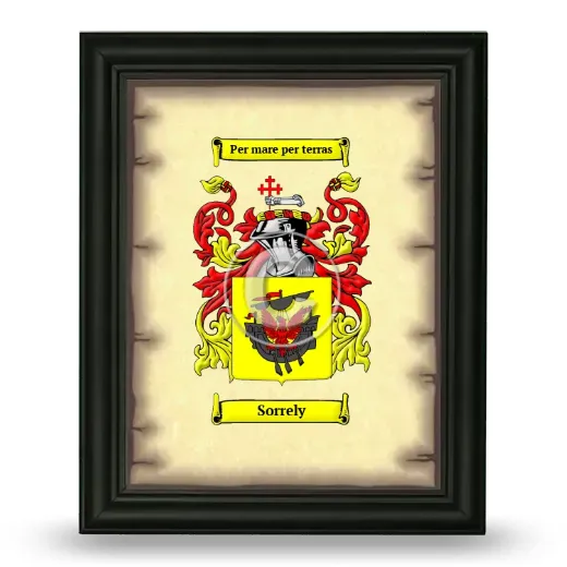 Sorrely Coat of Arms Framed - Black
