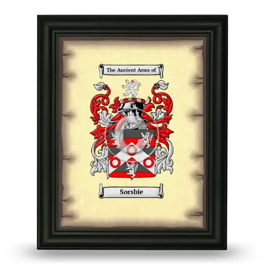 Sorsbie Coat of Arms Framed - Black