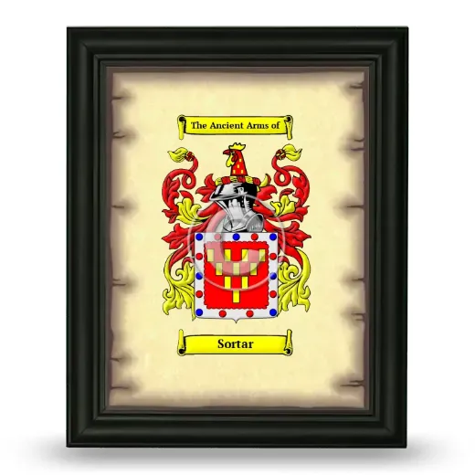 Sortar Coat of Arms Framed - Black