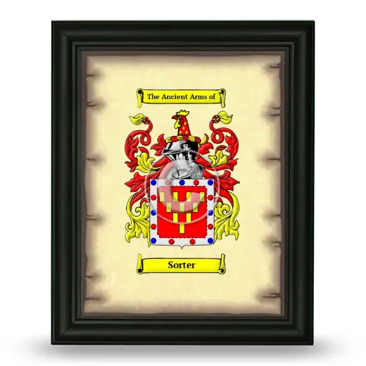 Sorter Coat of Arms Framed - Black
