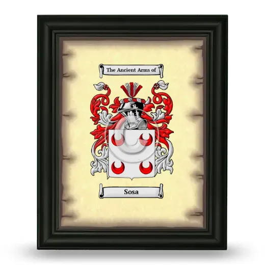 Sosa Coat of Arms Framed - Black