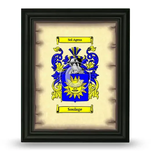 Soulage Coat of Arms Framed - Black