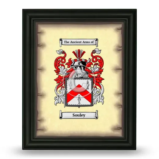 Souley Coat of Arms Framed - Black
