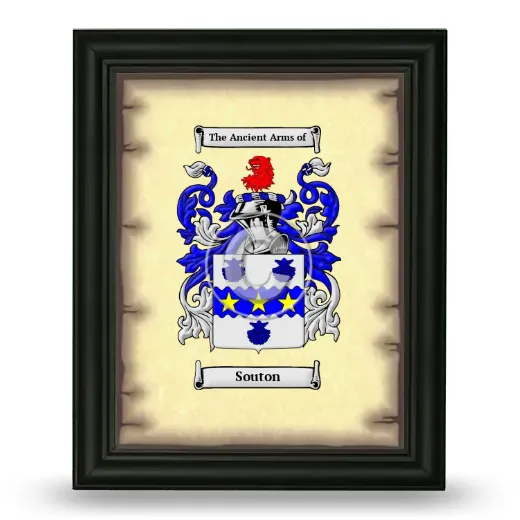 Souton Coat of Arms Framed - Black