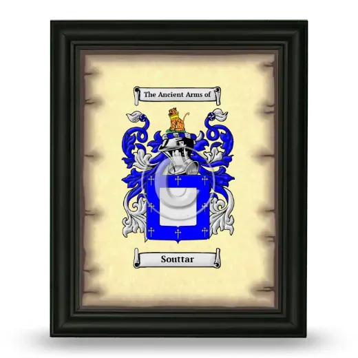 Souttar Coat of Arms Framed - Black