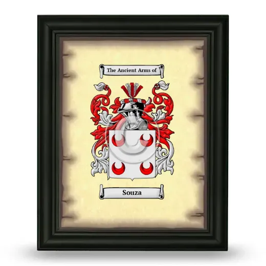 Souza Coat of Arms Framed - Black