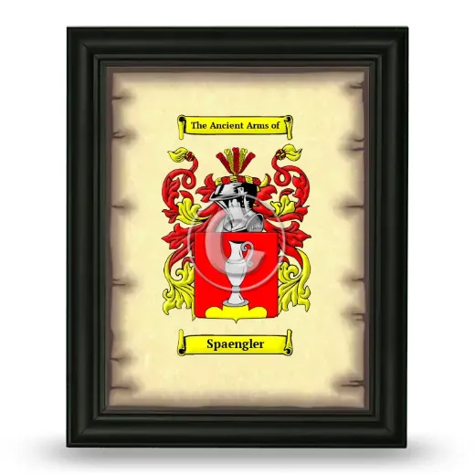 Spaengler Coat of Arms Framed - Black