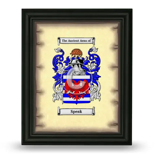 Speak Coat of Arms Framed - Black