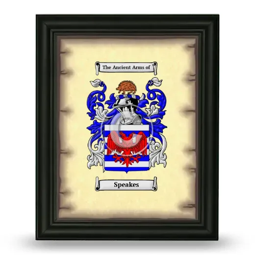 Speakes Coat of Arms Framed - Black