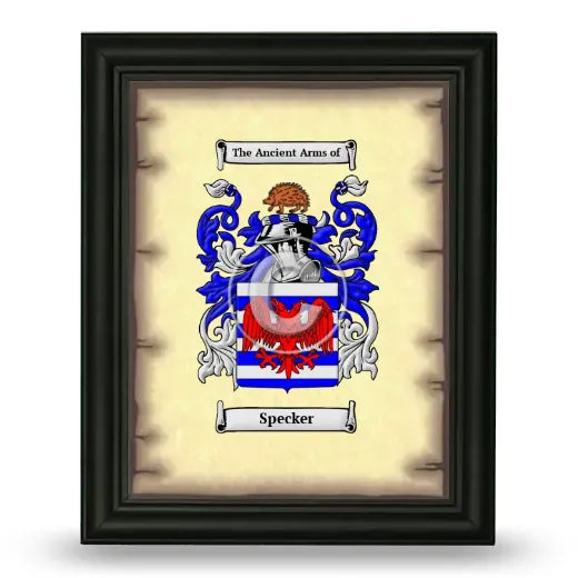 Specker Coat of Arms Framed - Black