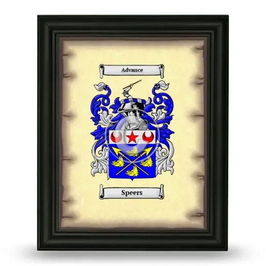 Speers Coat of Arms Framed - Black