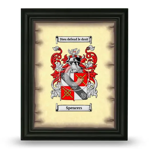 Spencers Coat of Arms Framed - Black