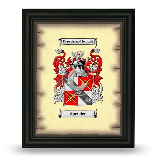 Spender Coat of Arms Framed - Black