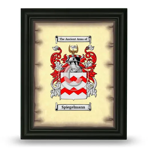 Spiegelmann Coat of Arms Framed - Black
