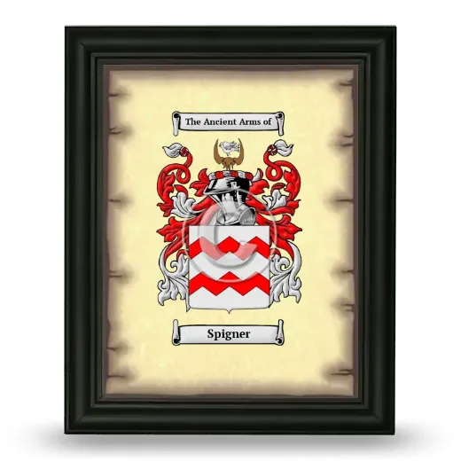 Spigner Coat of Arms Framed - Black