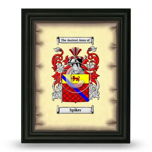 Spiker Coat of Arms Framed - Black