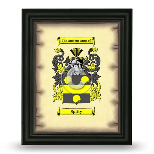 Spitty Coat of Arms Framed - Black