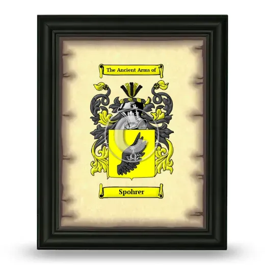 Spohrer Coat of Arms Framed - Black