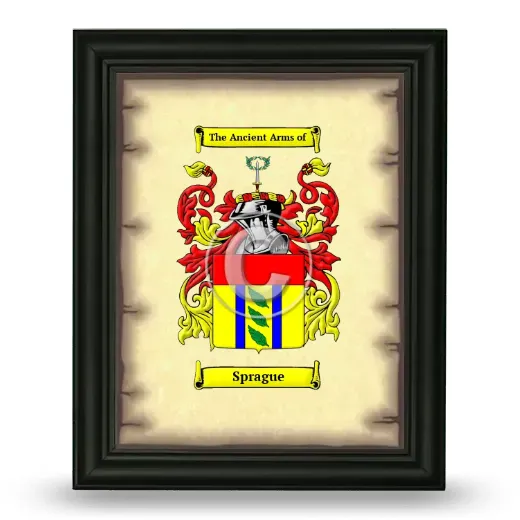 Sprague Coat of Arms Framed - Black
