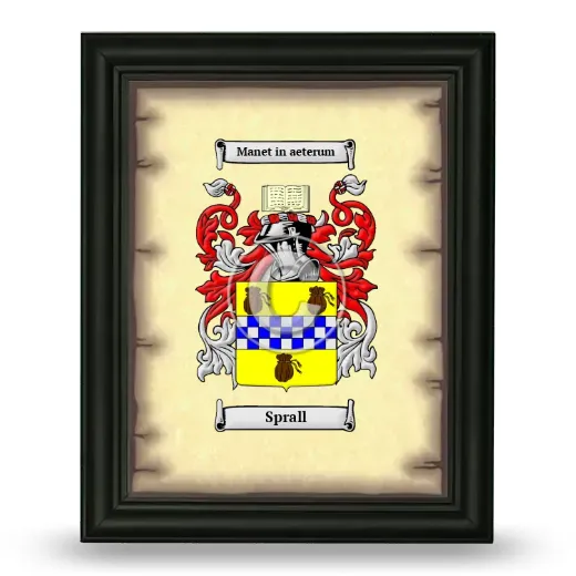 Sprall Coat of Arms Framed - Black