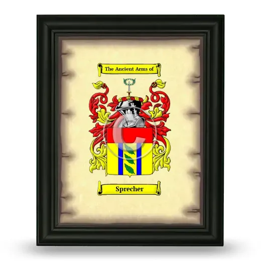 Sprecher Coat of Arms Framed - Black