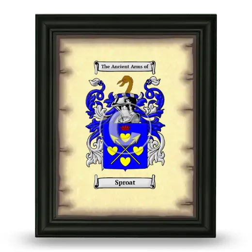 Sproat Coat of Arms Framed - Black