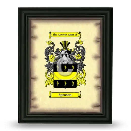 Sproson Coat of Arms Framed - Black