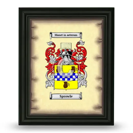 Sprowle Coat of Arms Framed - Black