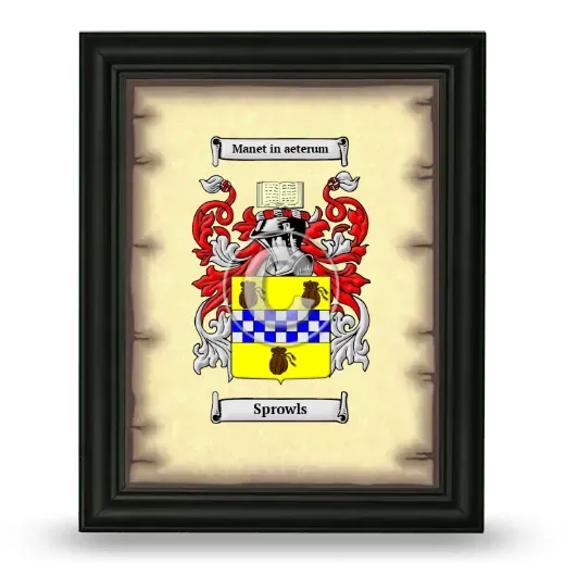 Sprowls Coat of Arms Framed - Black