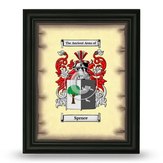 Spruce Coat of Arms Framed - Black