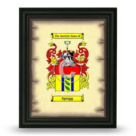 Sprygg Coat of Arms Framed - Black