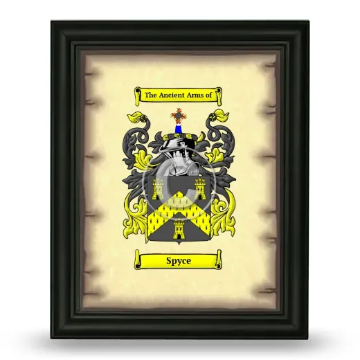 Spyce Coat of Arms Framed - Black