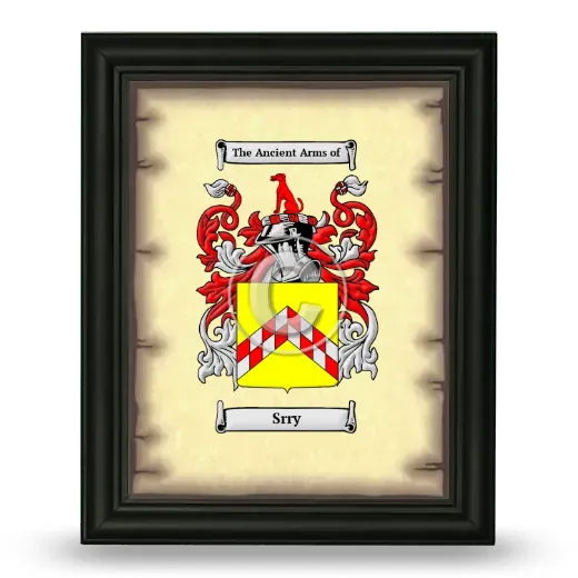 Srry Coat of Arms Framed - Black