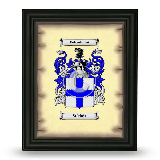 St'clair Coat of Arms Framed - Black