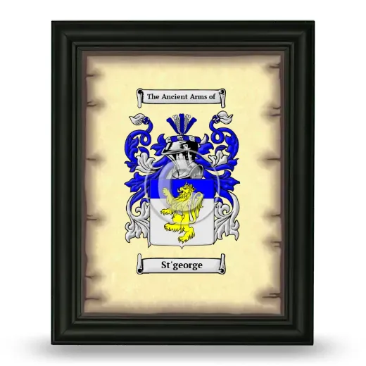 St'george Coat of Arms Framed - Black