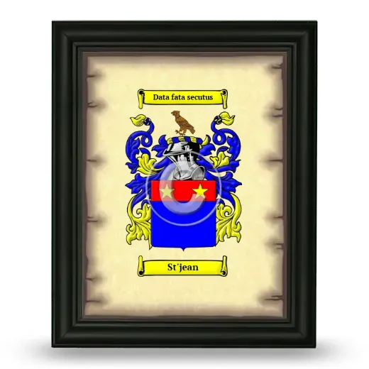 St'jean Coat of Arms Framed - Black
