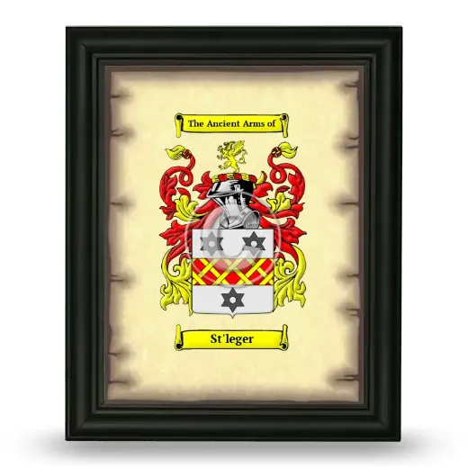 St'leger Coat of Arms Framed - Black