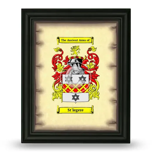 St'legere Coat of Arms Framed - Black
