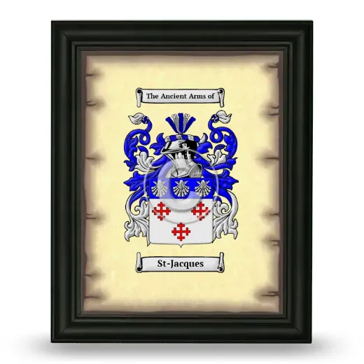 St-Jacques Coat of Arms Framed - Black