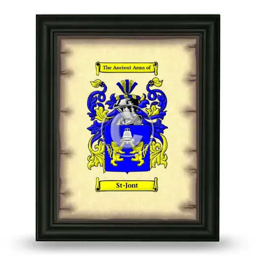 St-Jont Coat of Arms Framed - Black