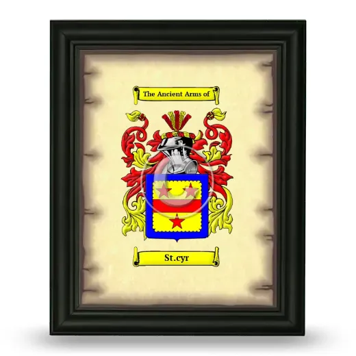 St.cyr Coat of Arms Framed - Black